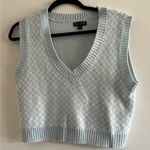 J. for Justify. White and Blue Sweater Vest. Size large. EUC